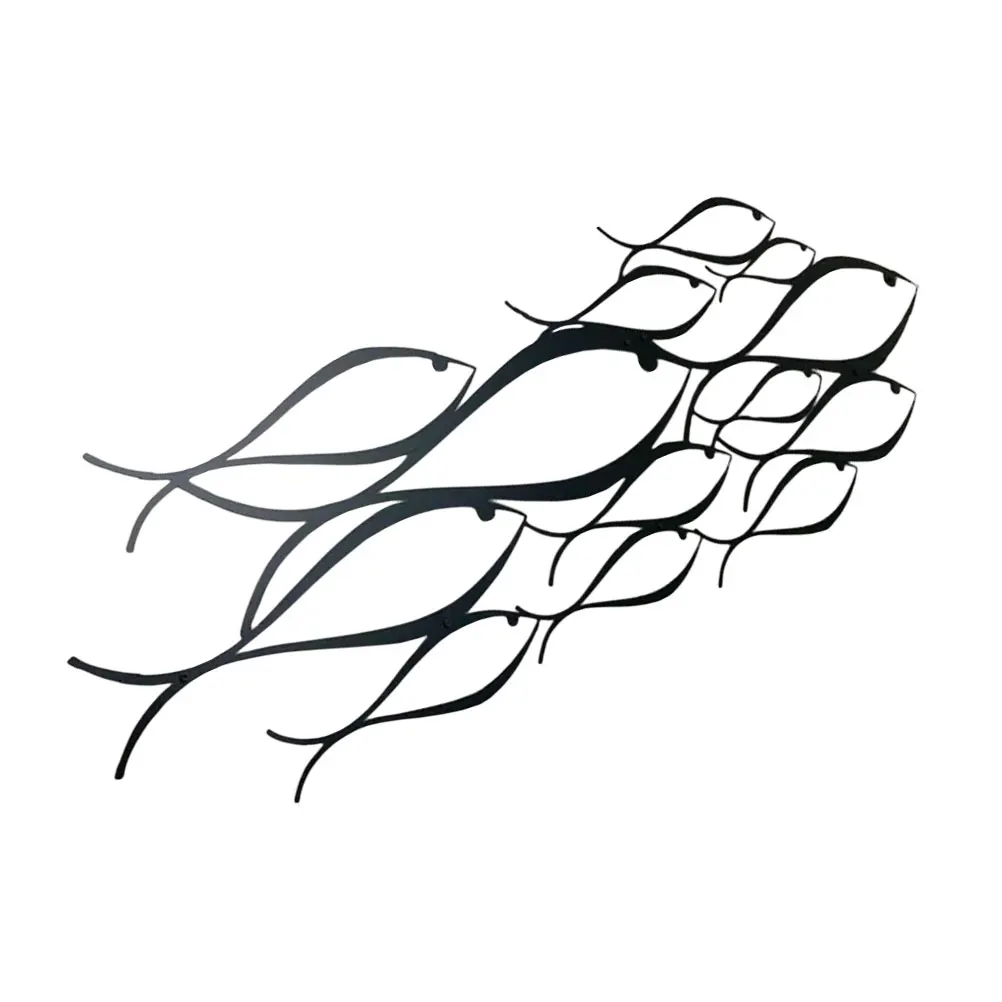 

Iron Fish Swarm Wall Hanging 43x15cm Black Rustic Decor Metal Home Office Nautical Miniature Models Statue