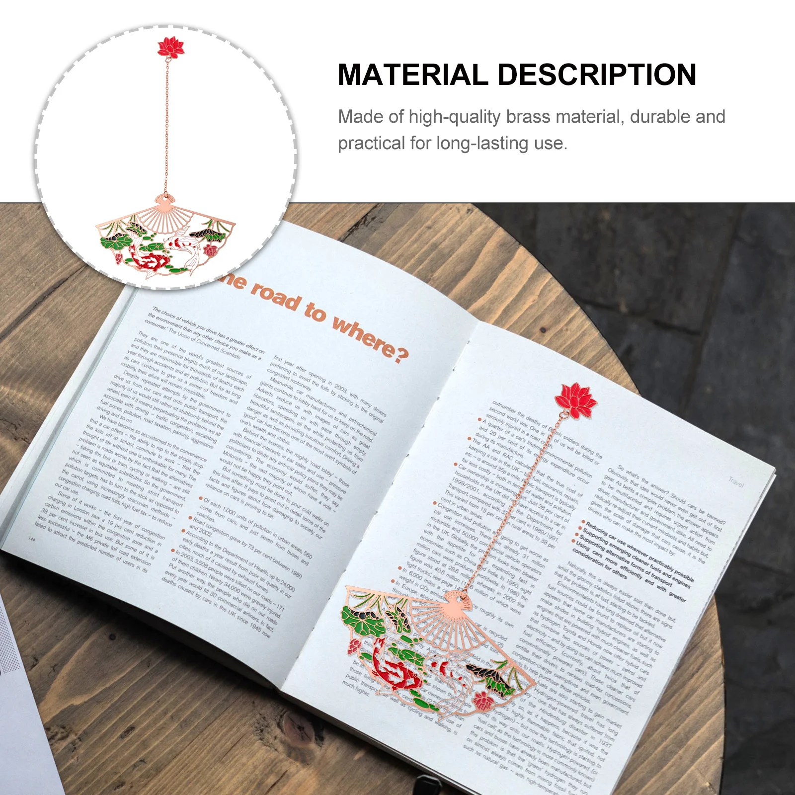 

1Pcs Brass Bookmark Retro Chinese Style Hollow Out Fish Fan Design Page Marker for Book Label Stationery Office School Supplies