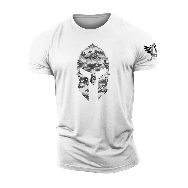 3D Printing Spartan Helmet Winter Camo - Spartan Forged - Gym T-Shirt High Quality Men's Short Sleeves Muscle Man T-Shirt