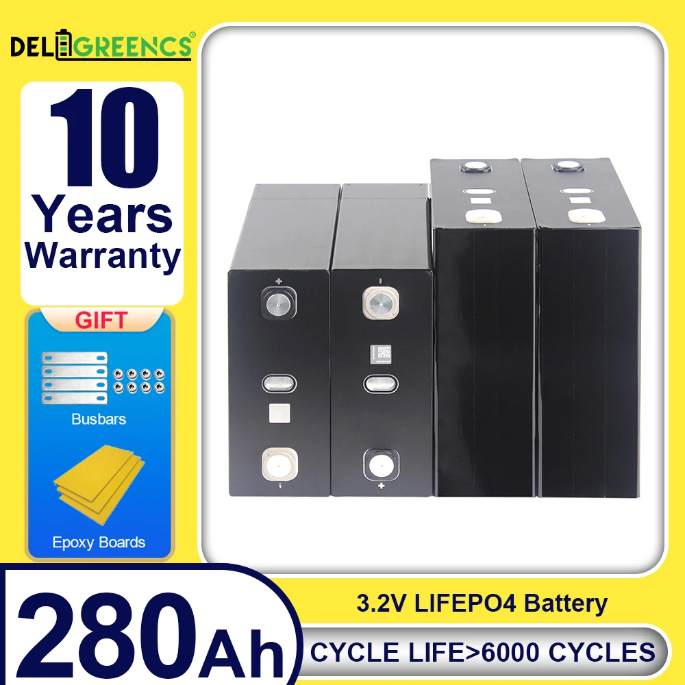 

Новая призматическая литиевая аккумуляторная батарея LifePO4 емкостью 280 Ач 3,2 В 3,65 В, 6000 цикла для аккумуляторной батареи 12 В 48 В, солнечный дом