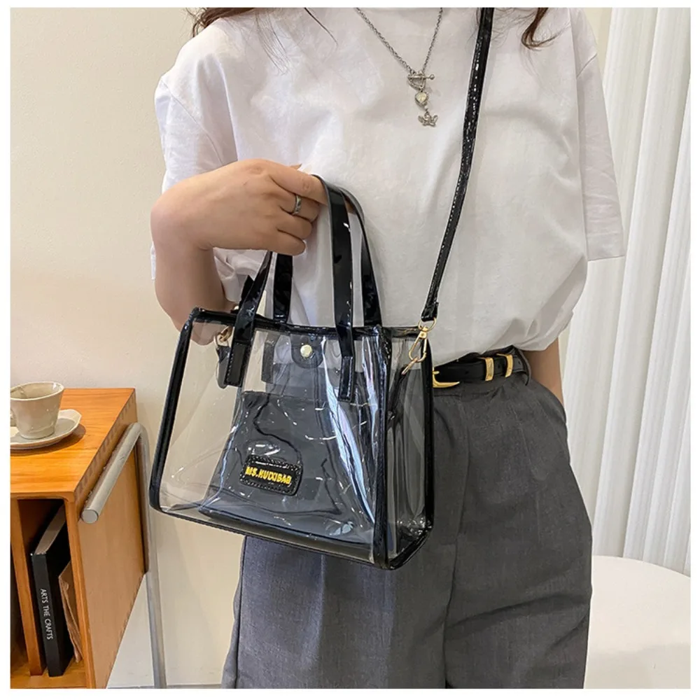 

New PVC Fashion Handbag Transparent Jelly Beach Bag Tote Bag