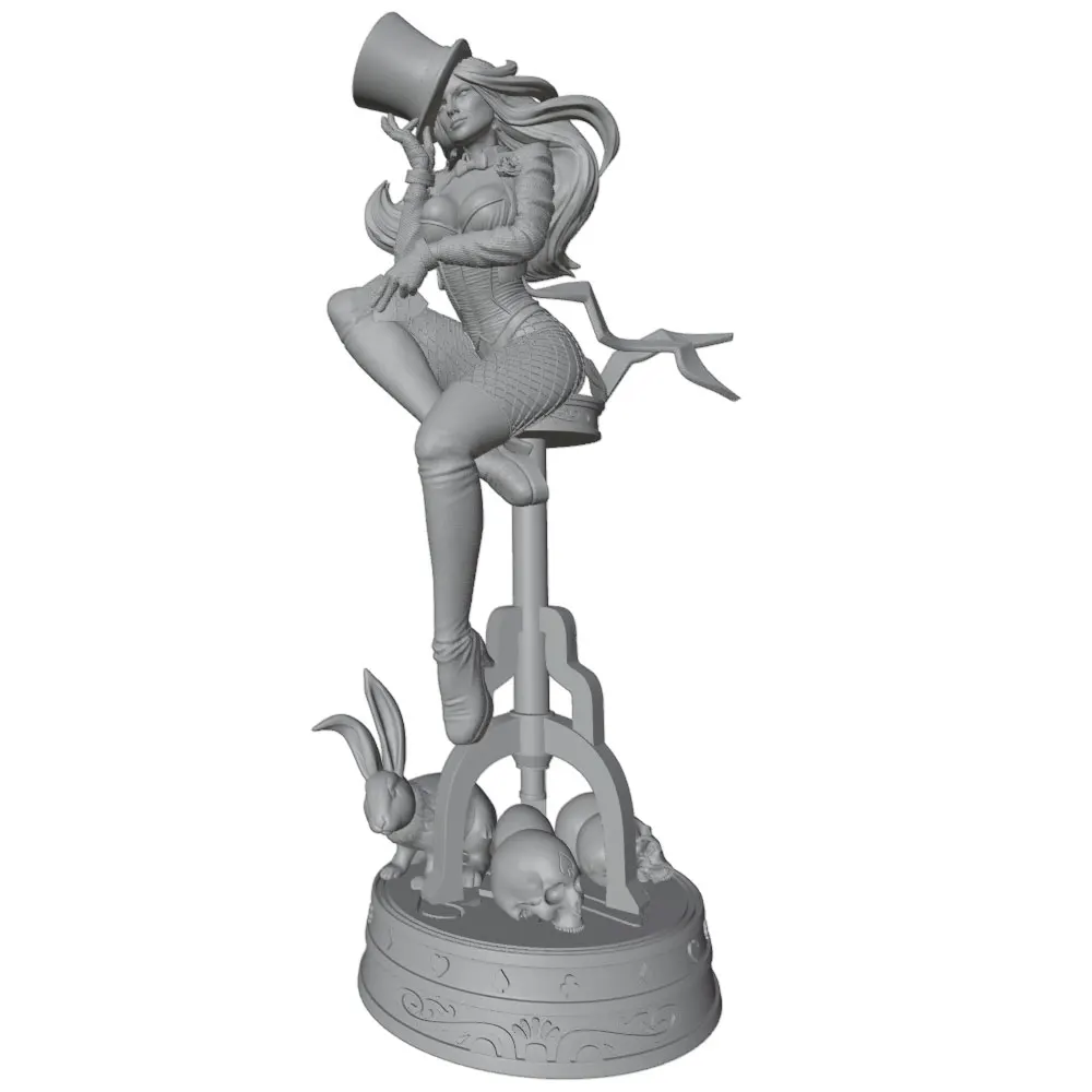 Figura decorativa 1/24 de personaje de anime - gris, DIY, sin montar