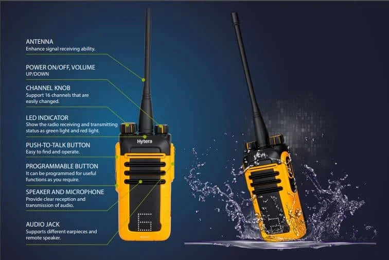 Hytera Bd610 IP66 Dustproof Waterproof Analogue Digital Wireless Communication Devices DMR Tier II Handheld Radio Walkie Talkie