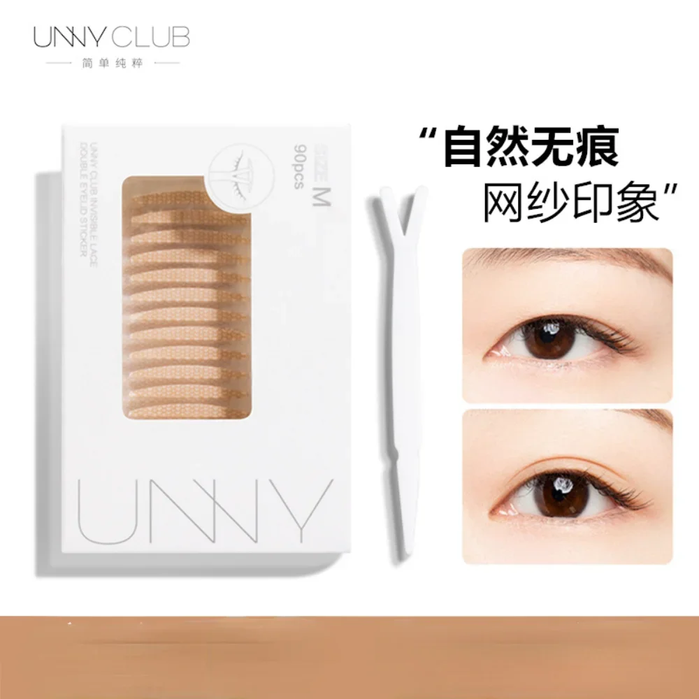 

Unny Eyelid Stickers Fiber Mesh Lace Single Double-sided Beige Stripe Self-adhesive Eyes Makeup Natural Invisible Beauty Tools