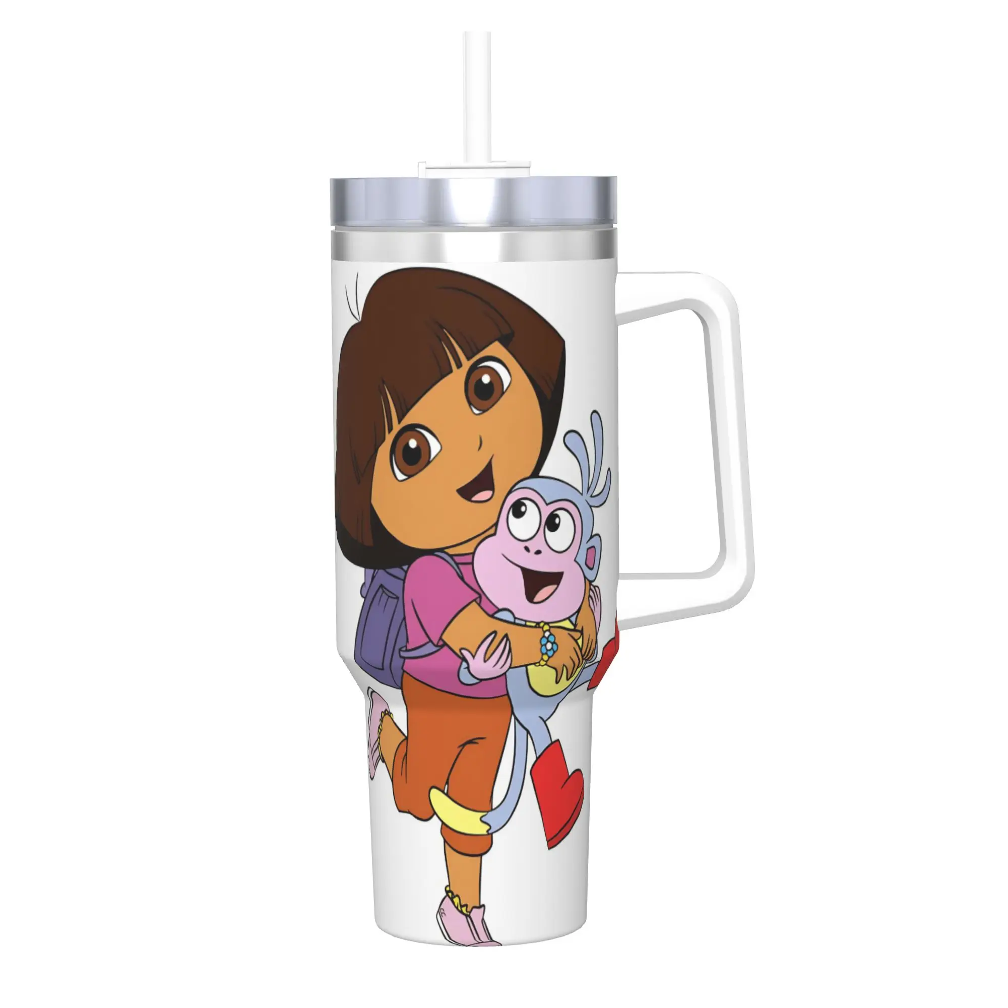D-Doras The Explorers Tumbler With Straw  Stainless Steel Travel Mugs Double Wall Vacuum Insulated for Cold Or Hot 40oz