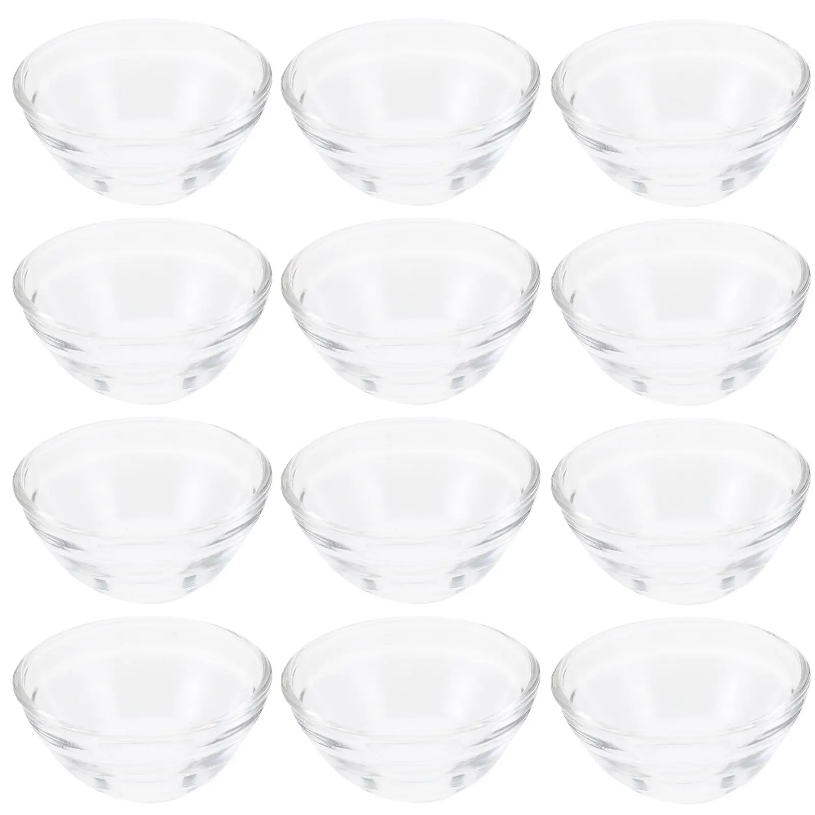 

12 Pcs Pudding Bowl Cake Mold Stacked Glass Bowls Household Container Jelly Versatile Food Serving Containers with Lids