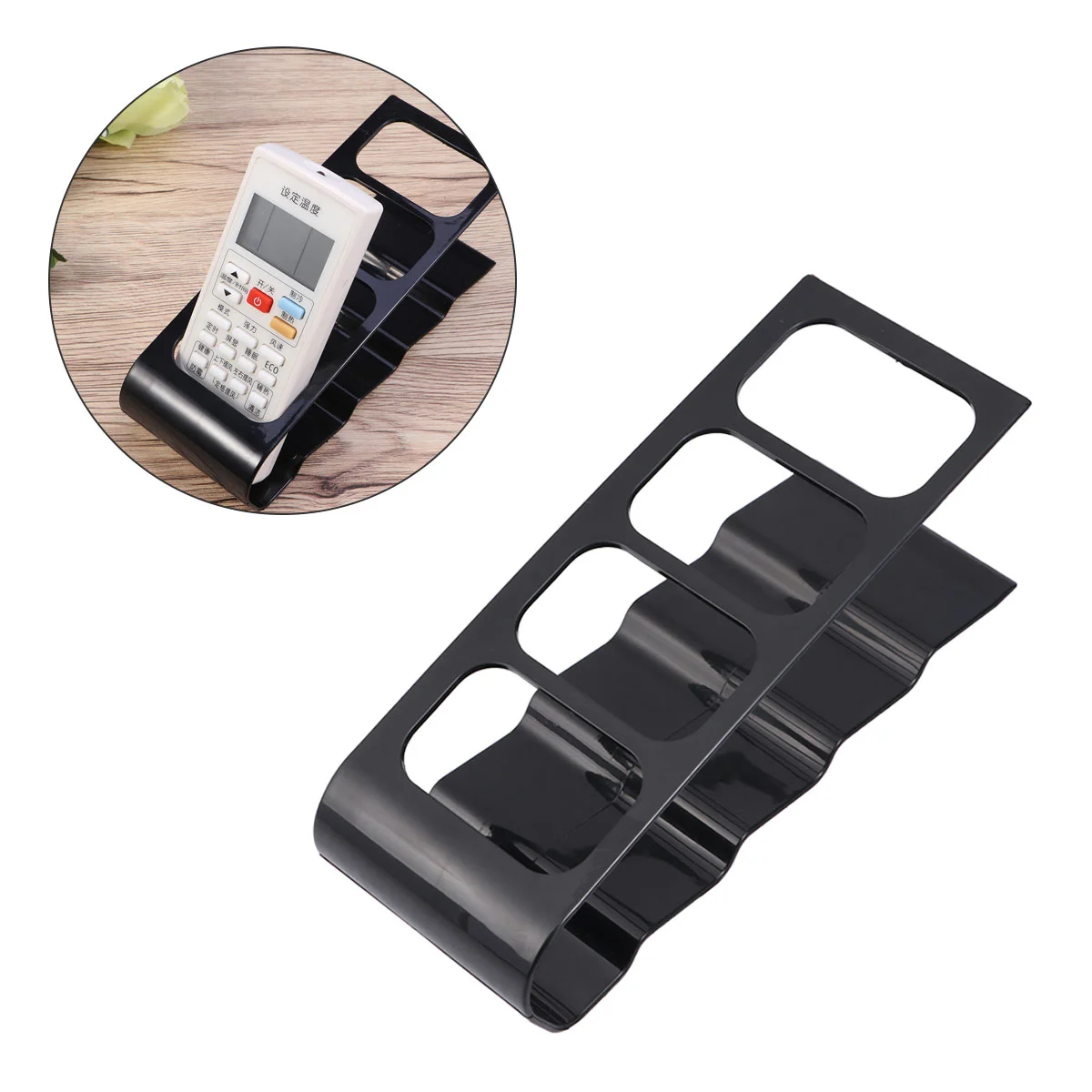 4 /DVD/VCR Remote Remote Organiser Storage Rack Holder Mobile Phone Stand (Black) organizer remote holder