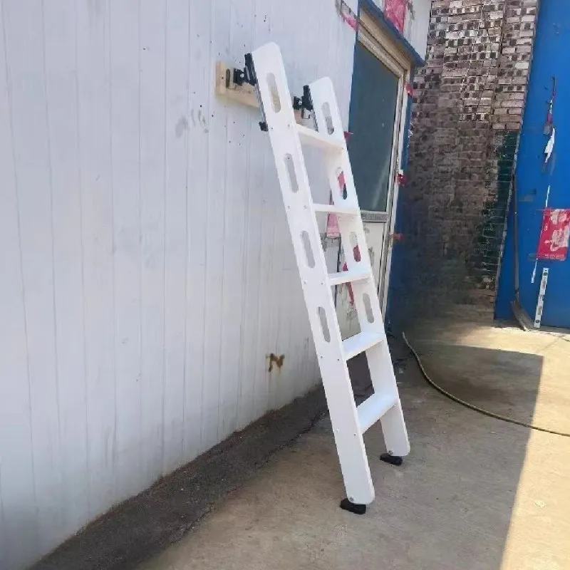 Household imported solid wood invisible folding ladder against the wall can be vertically stored multi-function