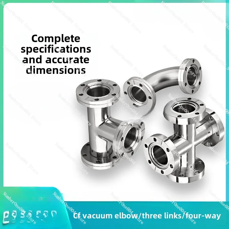 

Vacuum Stainless Steel Flange Three-way Four-way Vacuum Quick Installation Three-way CF Vacuum Elbow 304 Quick Installation