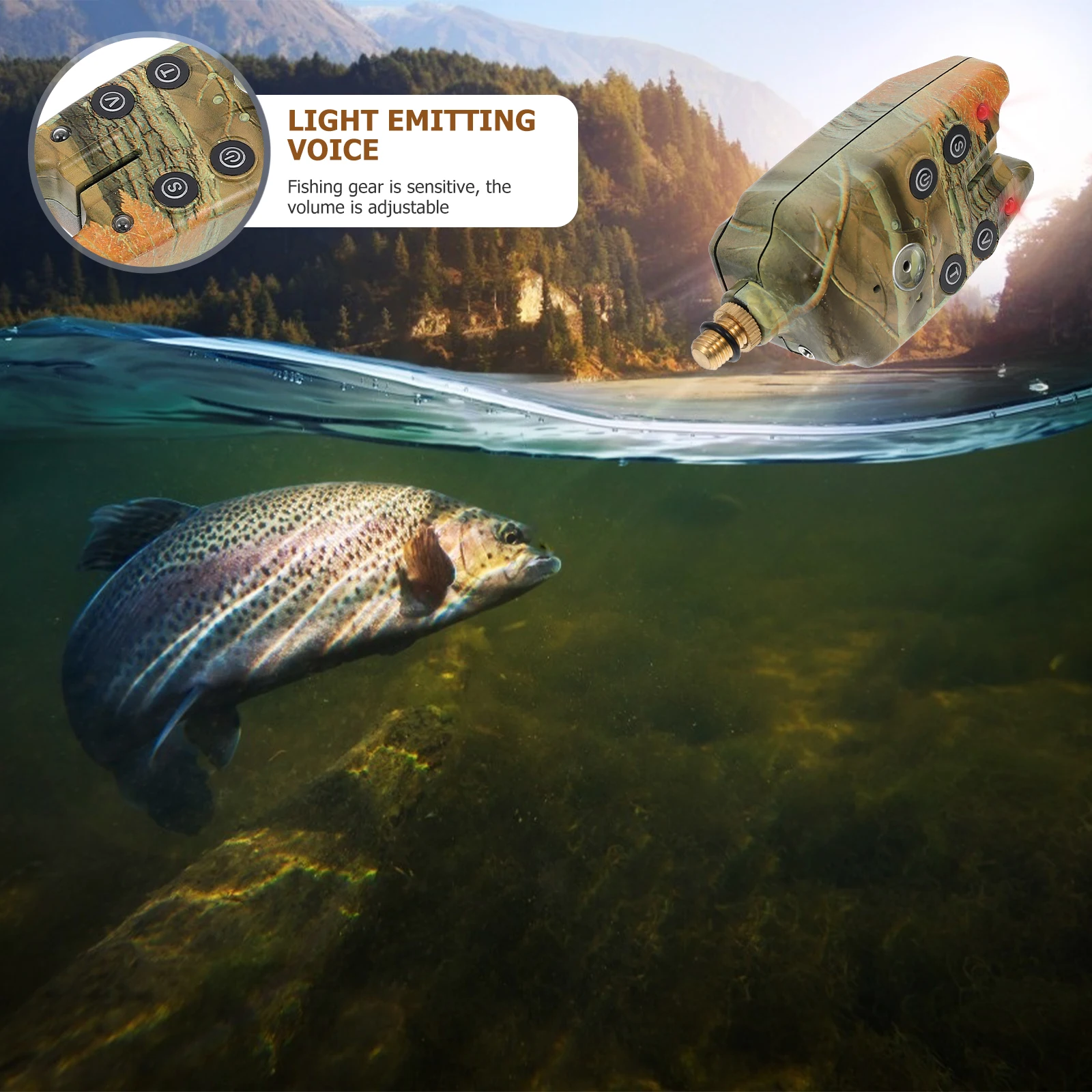 

Fishing Bite Alarm 1Pcs Durable Fishing Indicator Water Resistant Fish Rod Alert Intelligent Reminder Fish Rod Alert Indicator