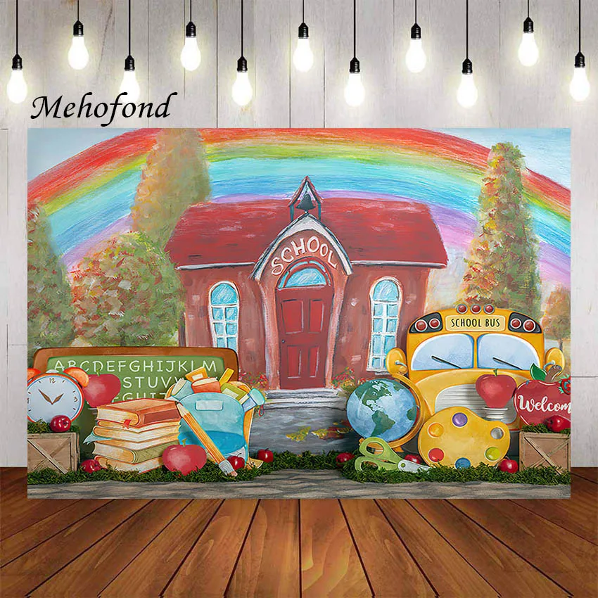 Mehofond Photography Background Classroom Back to School ABC Bus Pencil Kids Birthday Party portrait Decor Backdrop Photo Studio