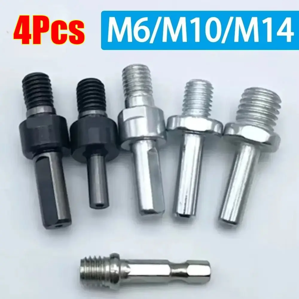 

4Pcs Power Tools Accessories Conversion Lever Polishing Wheel Hex Shank Conversion Rod M6 M8 M10 M14