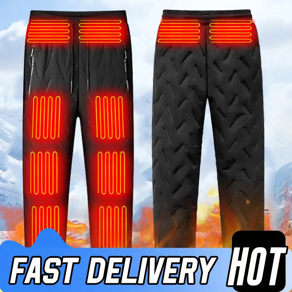 Calças de aquecimento unissex 10 zonas de aquecimento calças aquecidas elétricas das mulheres dos homens calças de aquecimento à prova de vento inverno ao ar livre calças de aquecimento
