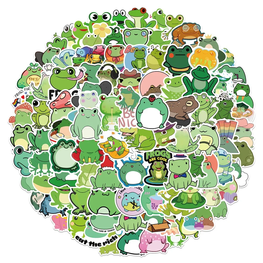 10/30/50PCS Cartoon Cute Frog Graffiti Waterproof Sticker Creative Decorative Decal Refrigerator Water Cup GuitarHelmetWholesale