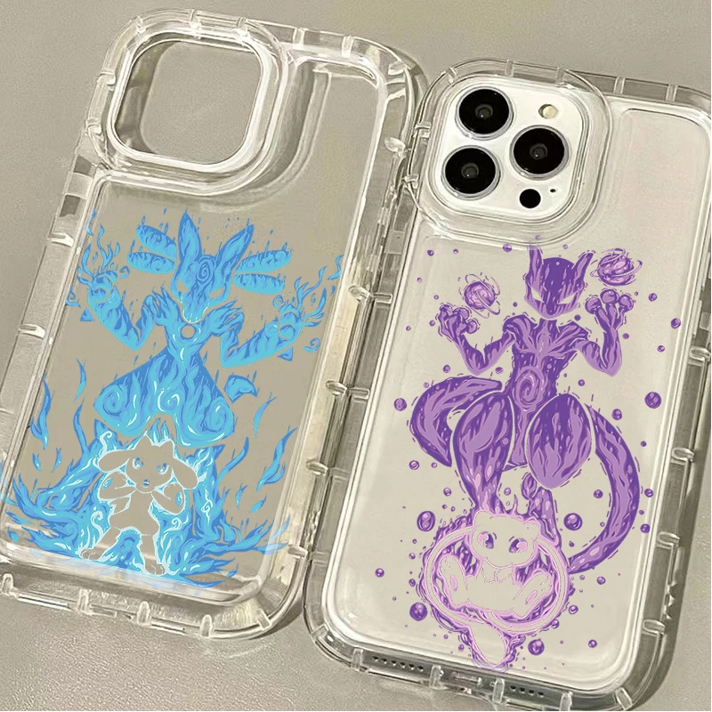 Anime P-Pokemon Phone Case For iPhone 16 15 14 Pro 13 12 11 Max Plus 7 8 Plus XR X XS SE 2020 Shockproof TPU Soft Silicone Cover - náhled 2