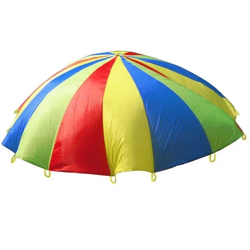 7M/8M/9M/10M Diameter Outdoor Rainbow Umbrella Parachute Toy Jump-Sack Ballute Play For Kids