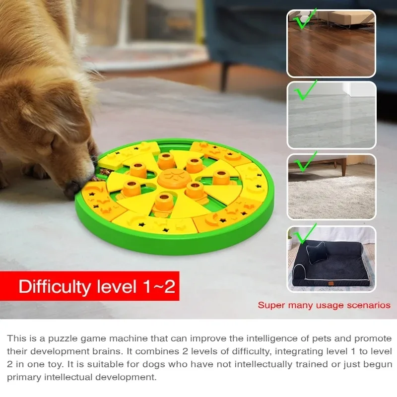 Dog Puzzle Toys Fun Slow Feeder Dogs Brain Education Interactive Treat Puzzles Toys for IQ Squeak Design Toys 3in1 Interactive