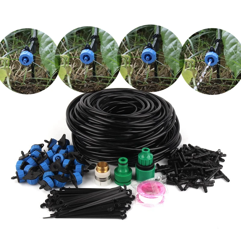 5m~50m Micro Irrigation Kits 8L Blue Pressure Compensating Dripper with 4/7mm Hose Holder Horticultural Irrigation DIY System