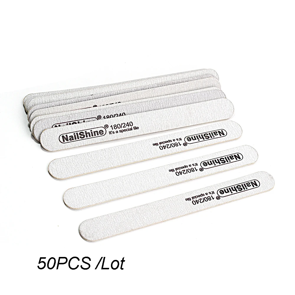50pcs Professional Nail File Multi Grit Wooden Nails File Manicure Buffing Straight lime a ongle Nail Tools 100/120/150/180/240