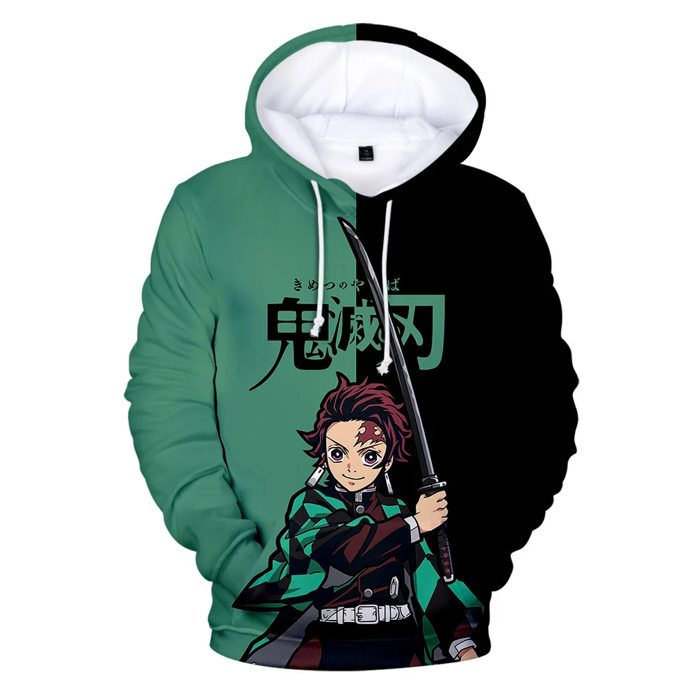 Sweat-shirt à capuche unisexe avec impression numérique 3D, pour homme et femme, veste avec motif de dessin animé Demon Slayer