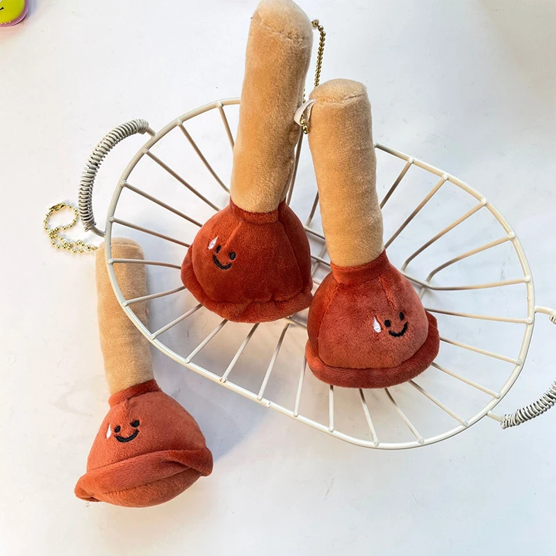 

Пробка для унитаза, плюшевая кукла, брелок с мультяшным плунжером для унитаза, наполнитель, мягкие куклы, брелок, подвеска, рюкзак, подвески, сумка, декор, подарки