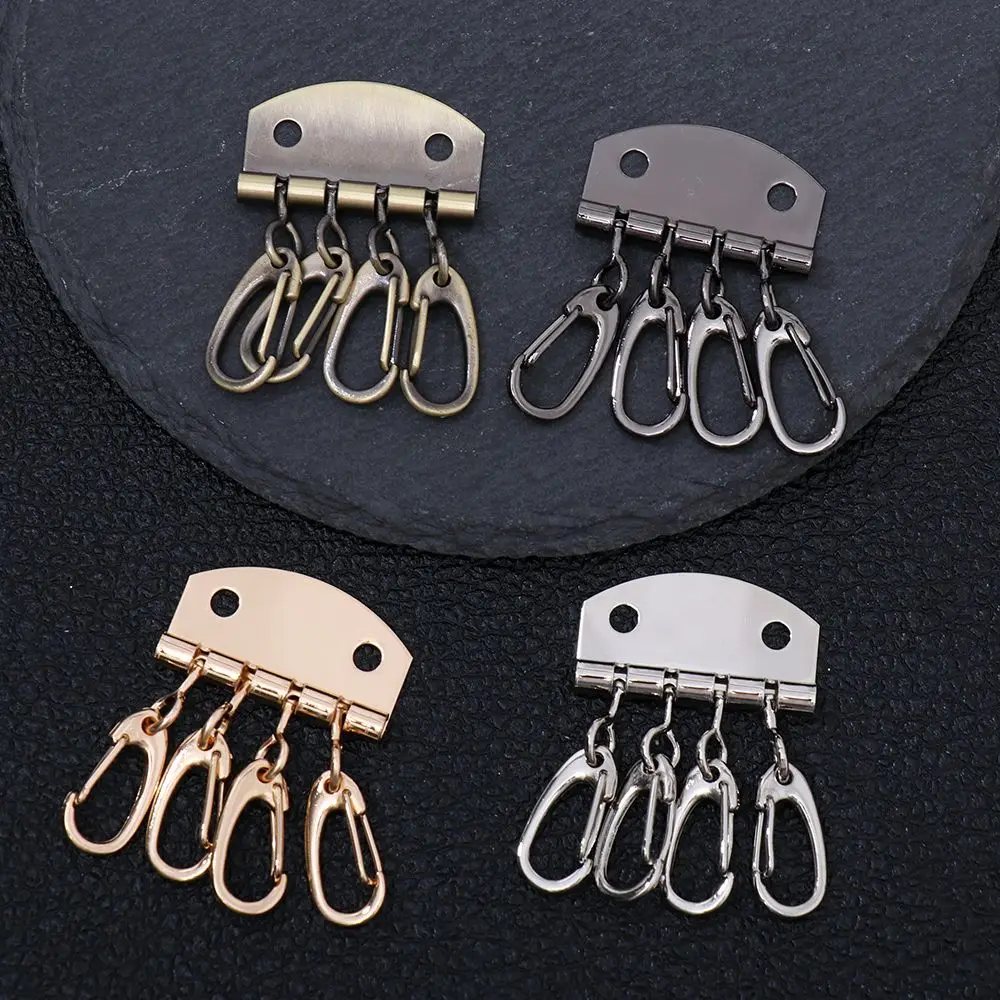 4Pcs portachiavi fai da te portachiavi in pelle di metallo Craft Row Rivet Hook portachiavi Patchwork fibbie per borse in pelle accessori per cucire