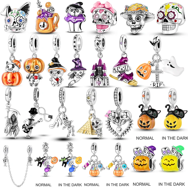 New In 925 Sterling Silver Charms Beads Harvester Pyramid Cross Bones Love Dangle Fit Original Bracelet Women Jewelry Gift DIY