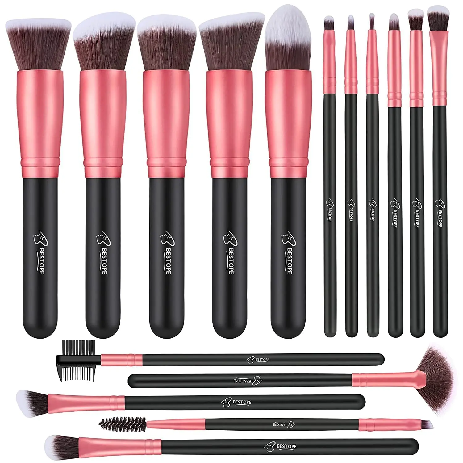 

16-Piece Professional Makeup Brush Set, Synthetic Brushes for Foundation, Concealer, Eyeshadow & Eyeliner