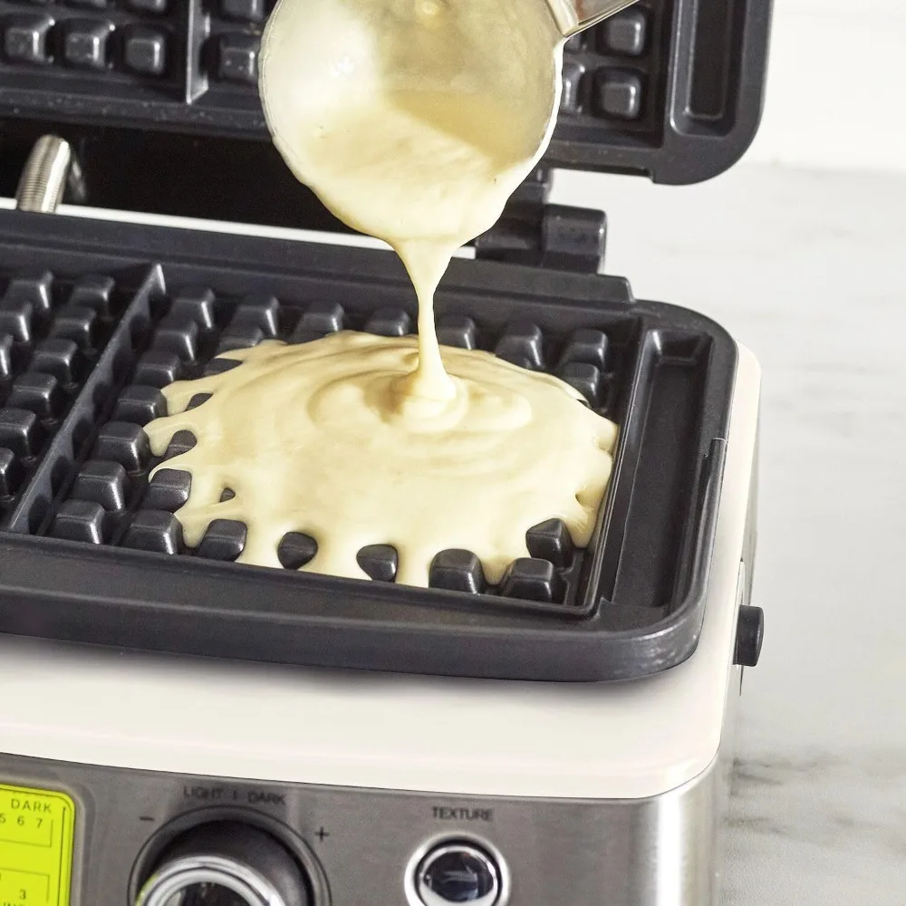 Elite 2-Square Belgian & Classic Waffle Iron, Healthy Ceramic Nonstick Aluminum Dishwasher Safe Plates, Adjustable Shade