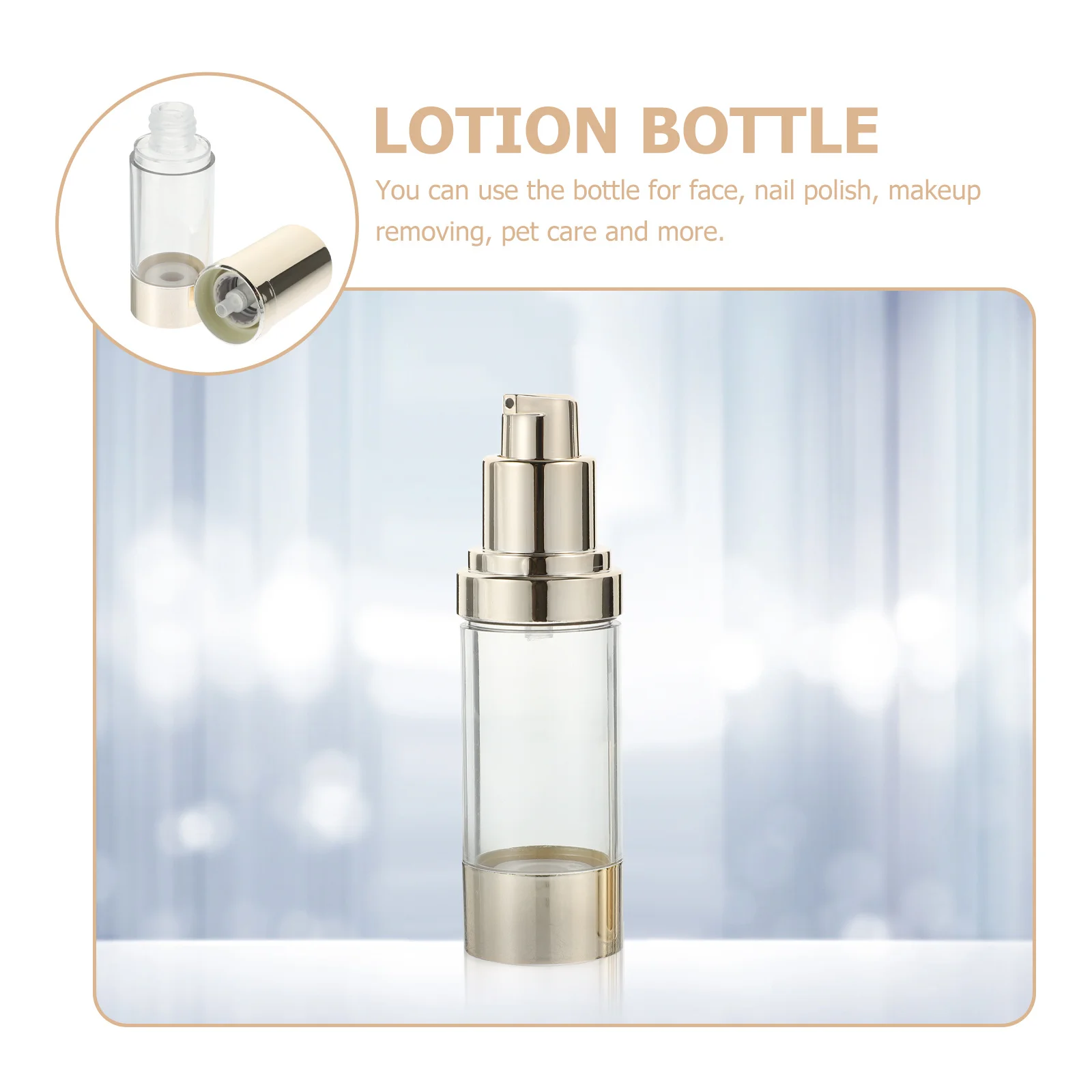 6 szt. Puste butelki wielokrotnego użytku, szczelne, przenośne dozowniki podróżne z pompką do makijażu, pielęgnacji skóry, tonika i balsamu.