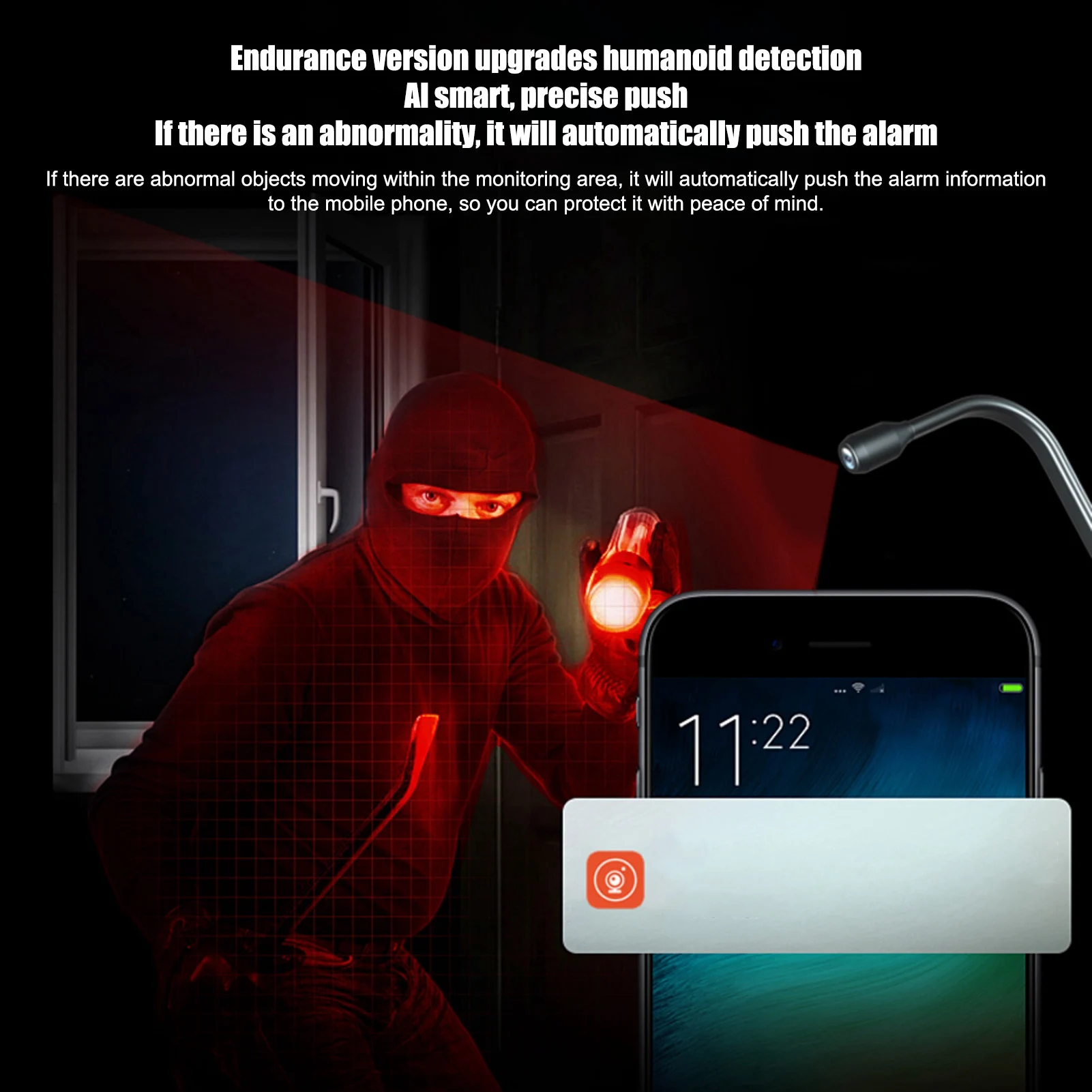 WiFi HD Smart Camera Humanoid Detection Automatic Night Vision Security Cameras Outdoor Real Time Monitoring 1080P for