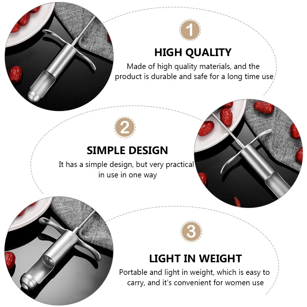 

Stainless Steel Red Dates Core Remover Manual Jujube Corer Kitchen Gadget Fruit Core Removing Tool Lightweight Portable Silver