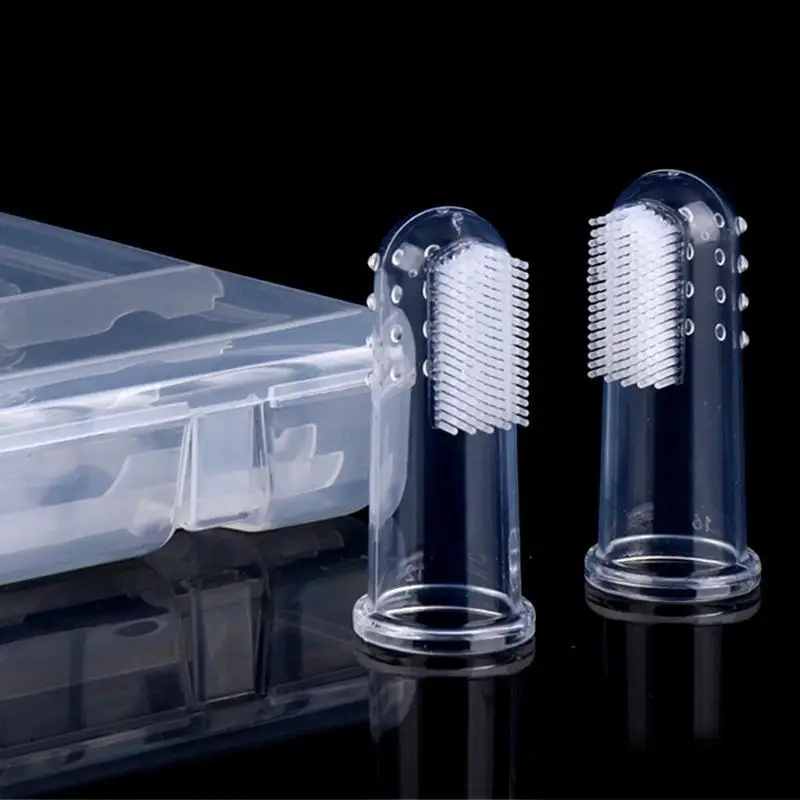 حزمة U13F من 10 فرش من السيليكون الصافية فرش تدريب الأطفال فرشا سلامة السيليكون فرشاة إصبع لنظافة الأسنان الرضع #4