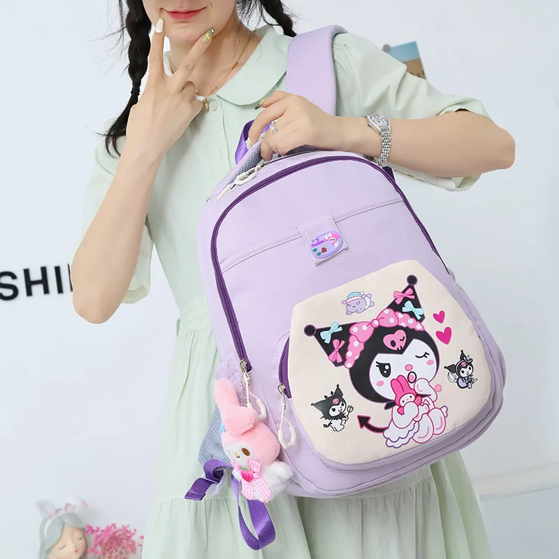 Sanrio Cinnamoroll Mymelody Cartoon Backpack stress reliever School Bags spine-protecting ultra-lightweight Travel Bag Bookbag