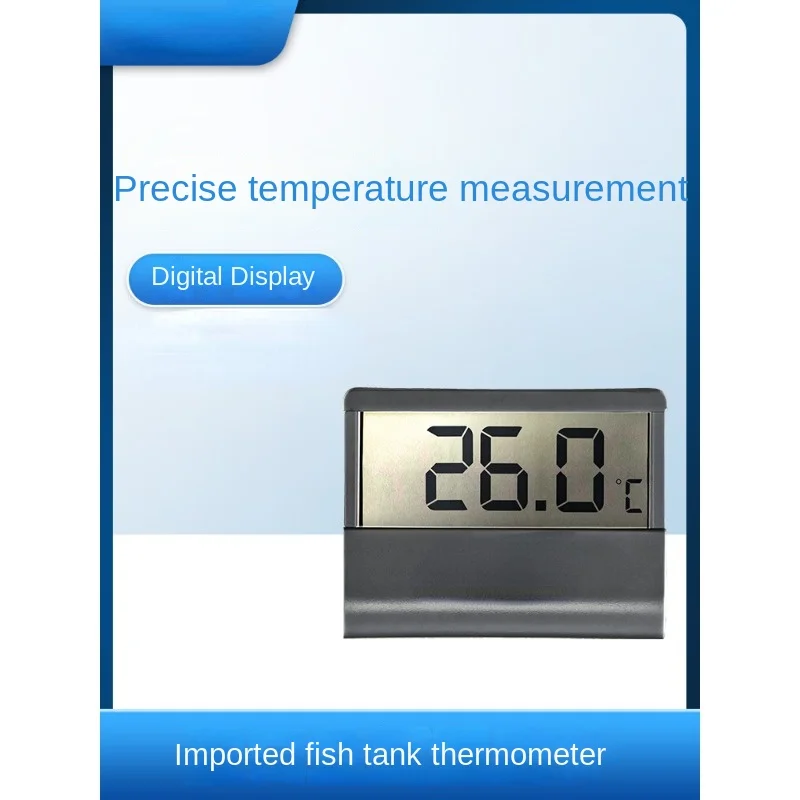 

Fish Tank Thermometer Glass Cylinder Turtle Grass Aquarium Temperature Display Water Sticking Test Digital