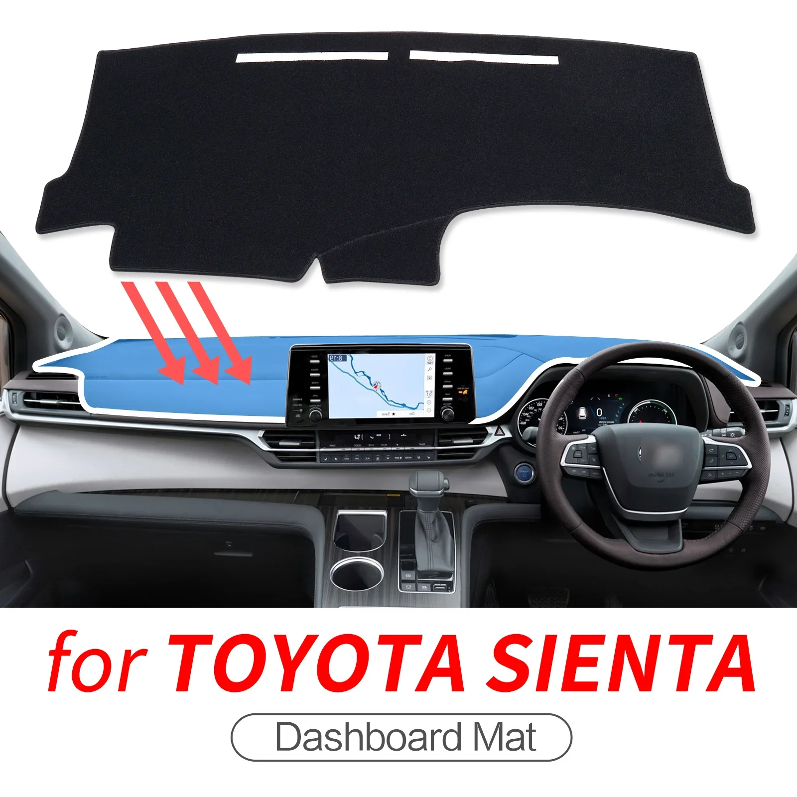 

For Toyota Sienta 2015 2016 2017 2018 2019 2020 2021 Car Dashboard Mat Sunshade Protective Carpet Dash Mat Dashmat Accessories