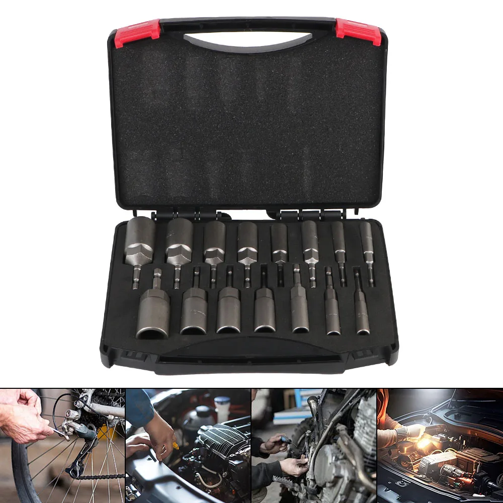 

Portable Deepen The Drill Socket Head Universal Auto Accessories 15PCS/Set Socket Wrench Bar Removal Tool Car Repair Tools