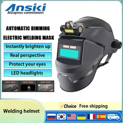 Welding Mask Solar intelligence Dimming Large View True Color 130°  High-Temperature Resistant Welder Welding Helmet tools