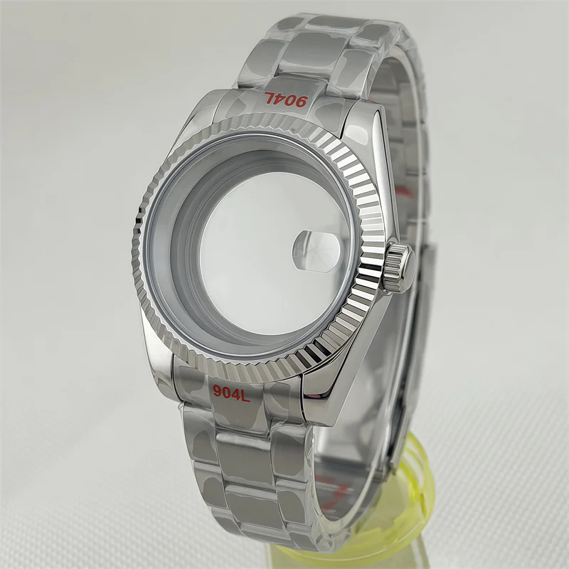 

Watch Case 36/39mm Fluted Bezel NH35 Case For SK DJ Replacemet Part Sapphire Glass Stainless Steel Fit Nh35 Nh36 PT5000 Movement