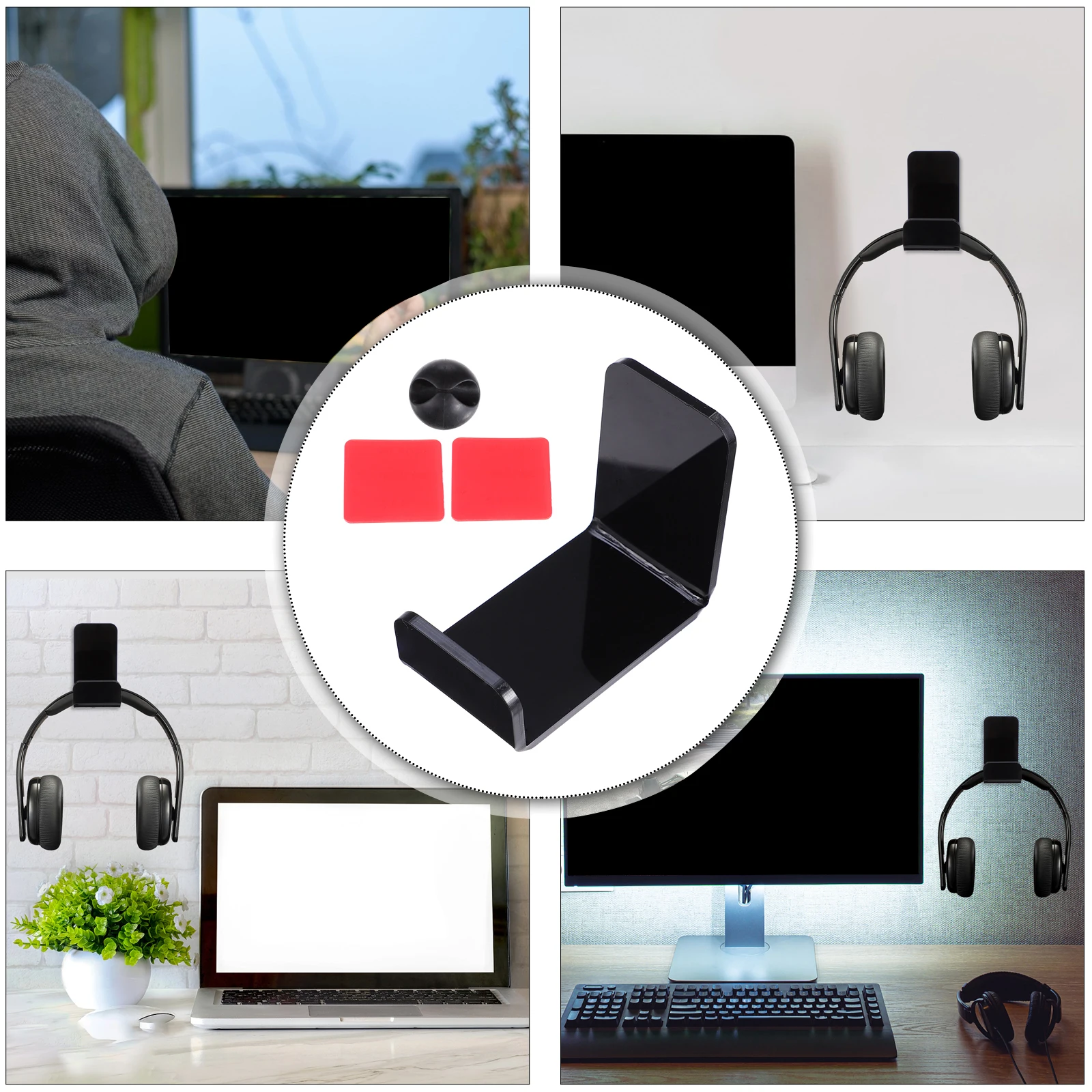 

2Pcs Headphone Stand Premium Universal Holder for Gaming Headset Hanger Organizer Mount Storage Rack Desktop Display