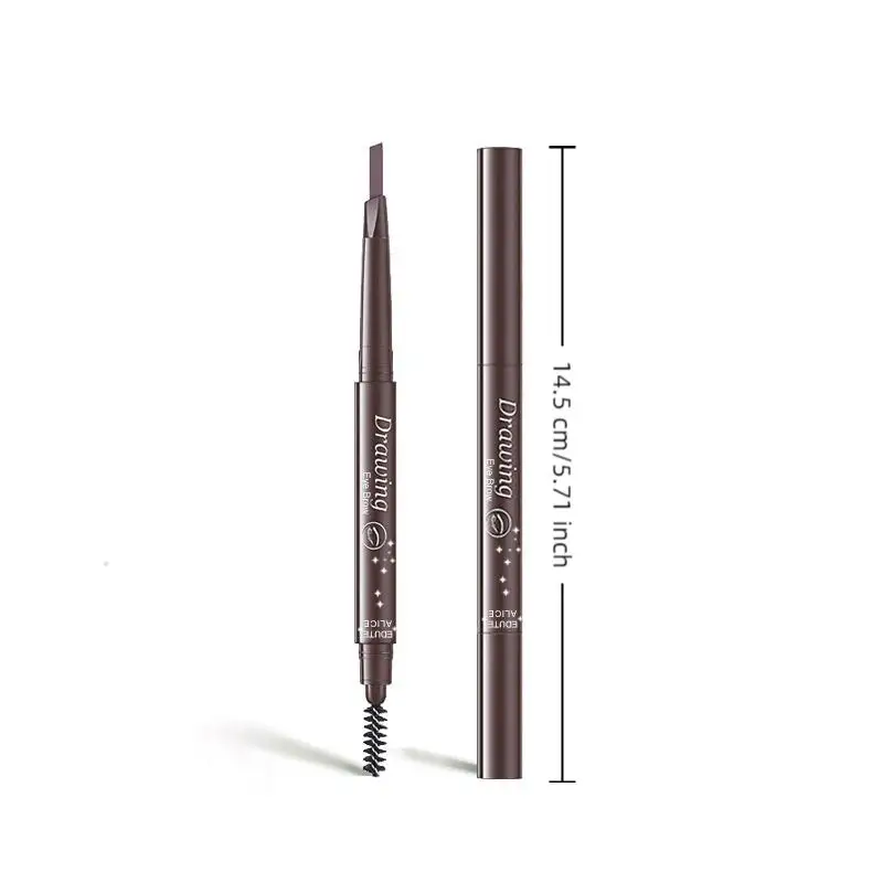 1 Stück Mehrzweck-Doppelkopf-Eyeliner-Augenbrauenstift mit Pinsel, wasserfest, langlebig, für das Make-up unter dem unteren Augenlid des liegenden Seidenraupen-Tiers