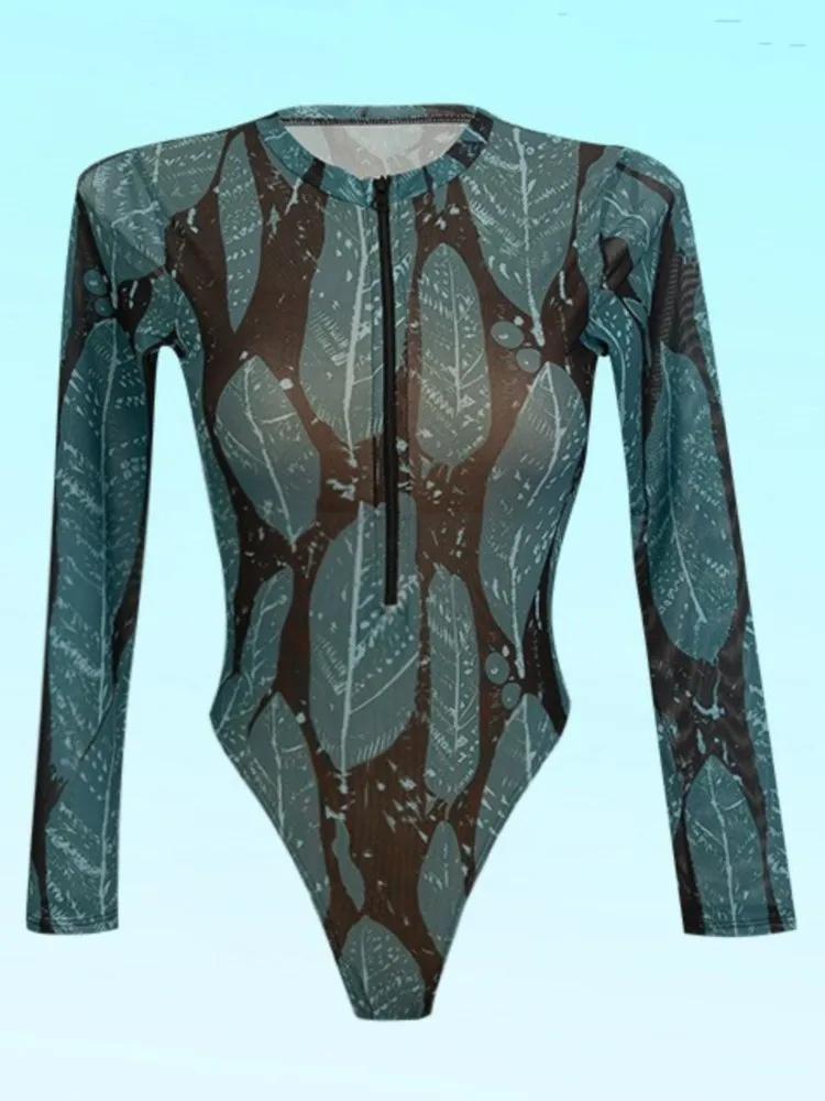 Conjuntos de uma peça cobrir sexy maiô feminino verão conjunto biquíni manga longa roupa de banho praia terno de natação Куlelьник