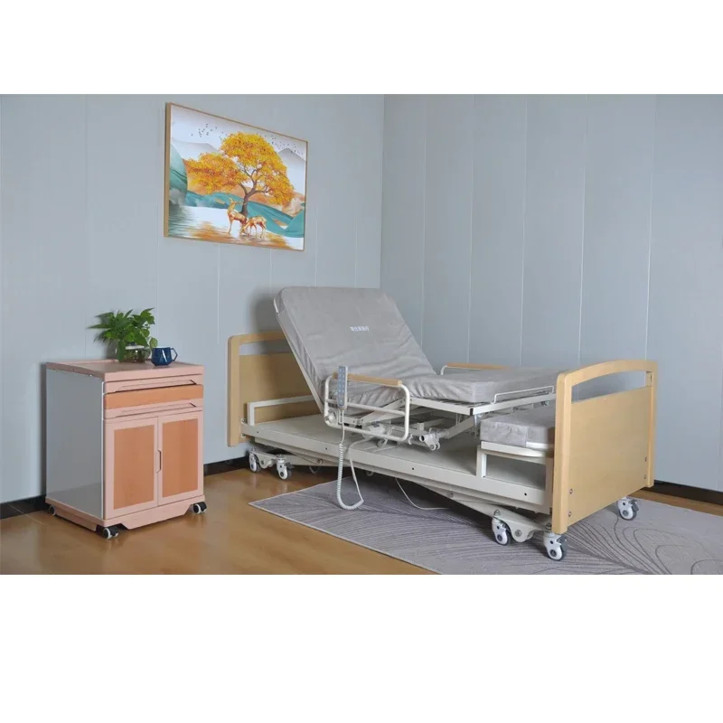 Electric Rotating Nursing Bed Multi-Functional Automatic Home Smart for the Elderly Solid Wood Timing Turn-over Bed Paralysis