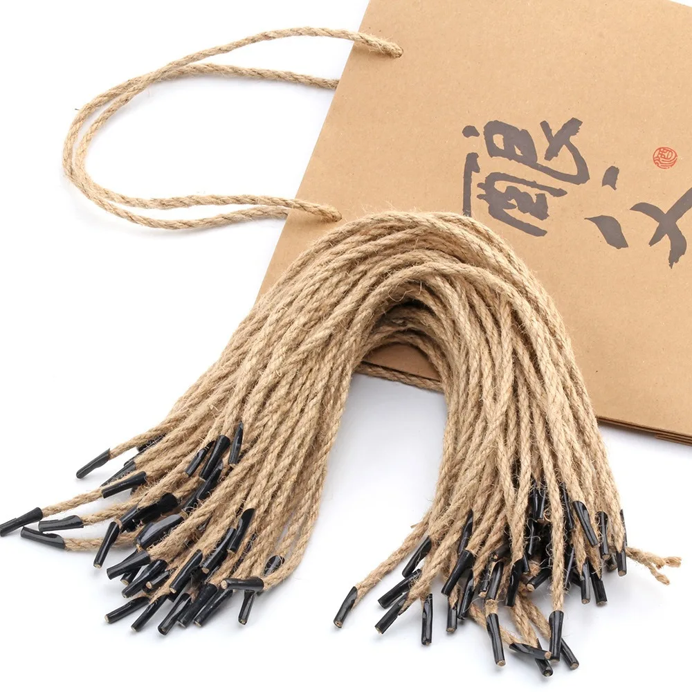 1000PCS Gift Jute Cord 4mm Macrame Cord for Handles Portable Jute Twine for Paper Bags Drawstrings Hanging Cords Coffee Delivery