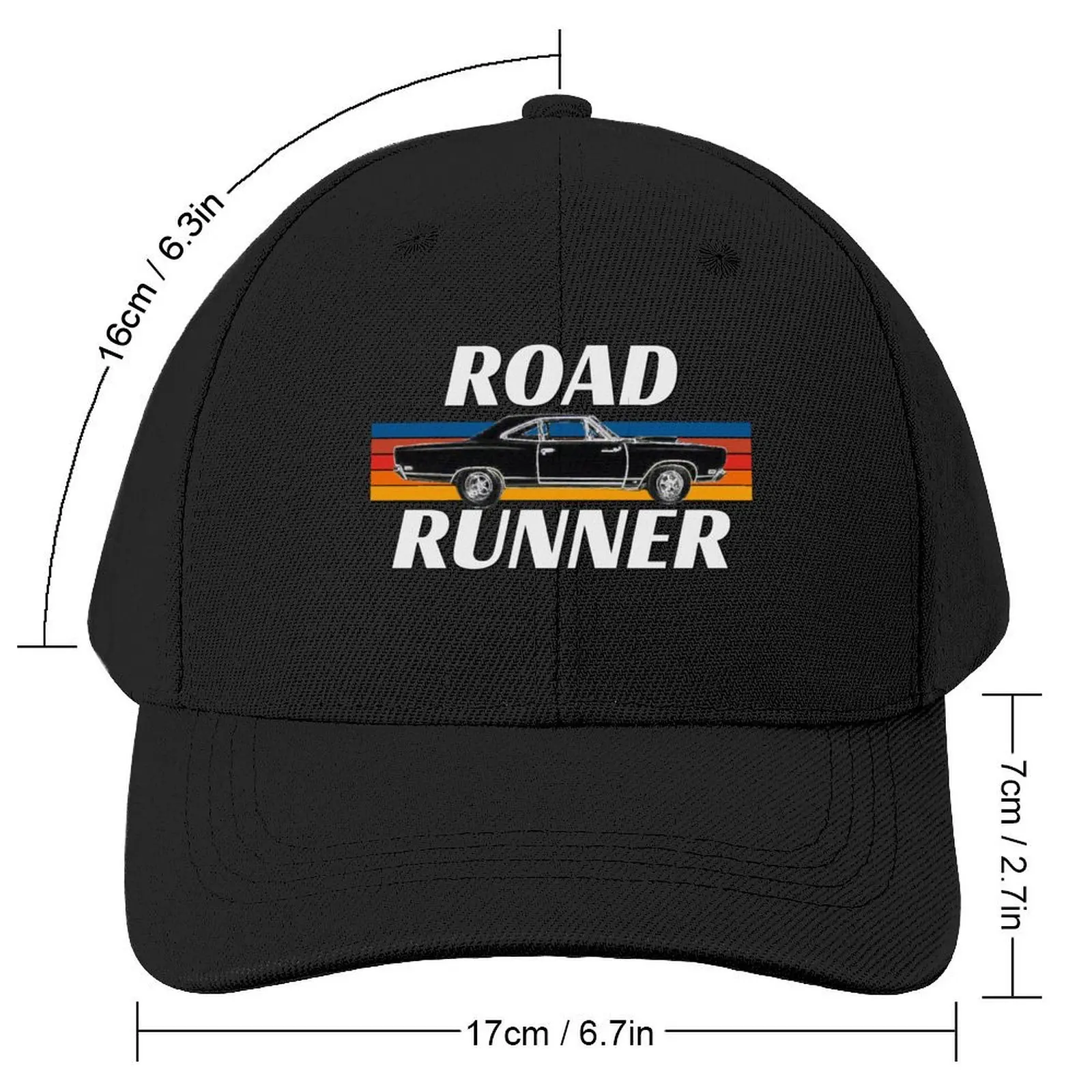 Vintage Road Runner Car, American Muscle Car, USA Muscle Automobile Baseball Cap Golf Cap New Hat fishing hat Golf Men Women's