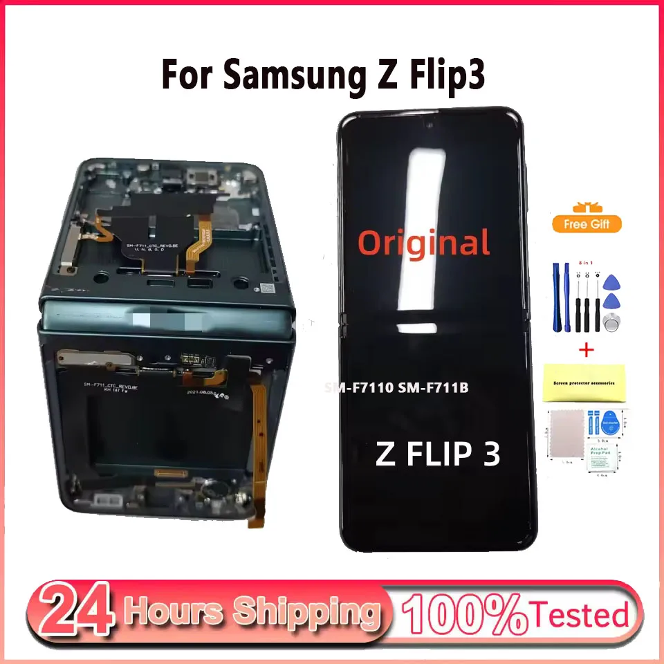 120HZ AMOLED Screen for Samsung Z Flip3 SM-F7110 SM-F711B Display Assembly for Z Flip 3 5G Screen