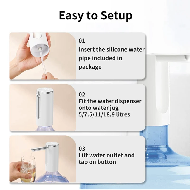 이중 목적 데스크탑 물병 디스펜서, 전기 물병 펌프, 자동 측정, 1 개