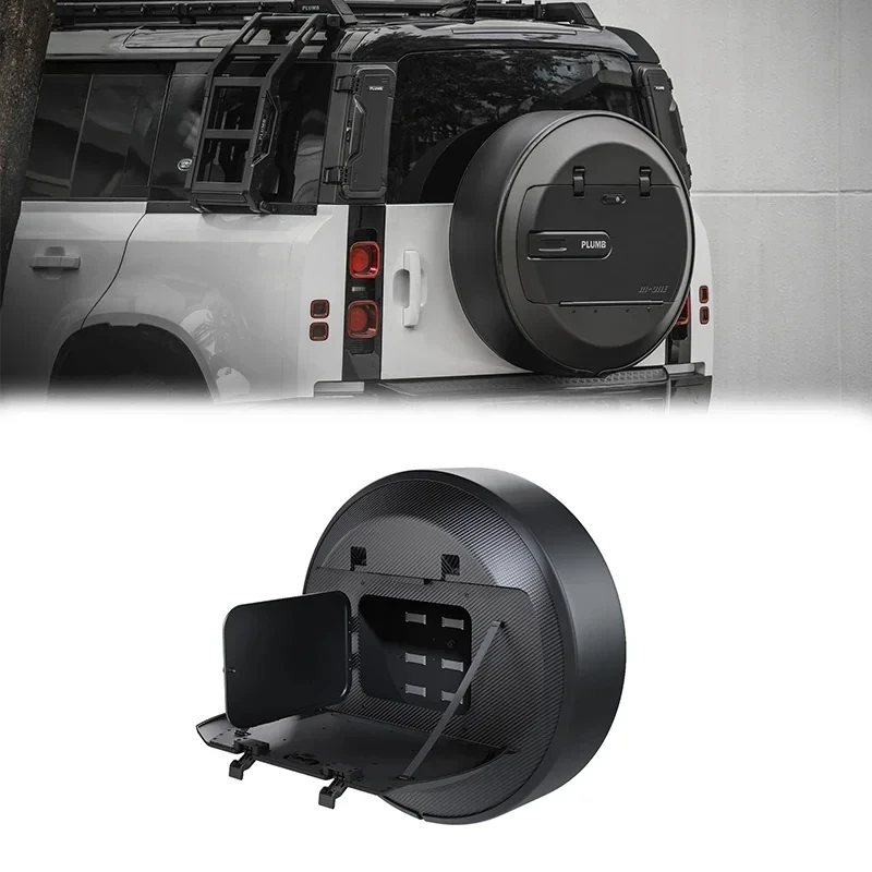 Plumb 2020+ Carbon fiber aluminum-magnesium alloy Spare Tire Utility Bracket for Land Rover Defender L663 130 110 90