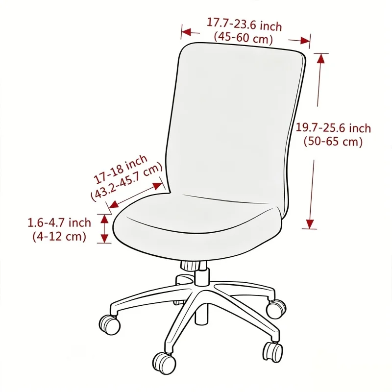 1PC Velvet Computer Office Chair Covers Anti-dirty Elastic Chair Cover Seat Slipcover Washable Solid Color for Home Office