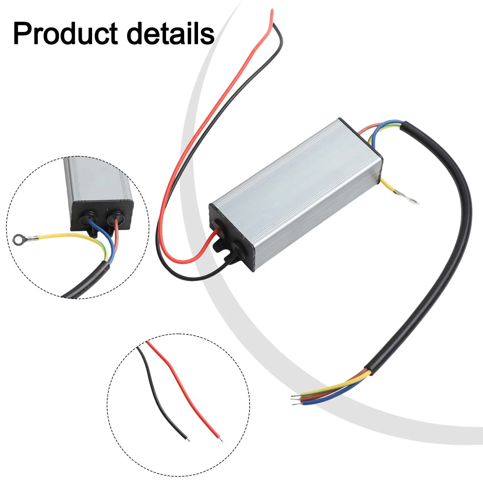 87 28 21mm 50W Waterproof Transformer Short Circuit Protection Aluminum Case Easy Installation IP65 Waterproof
